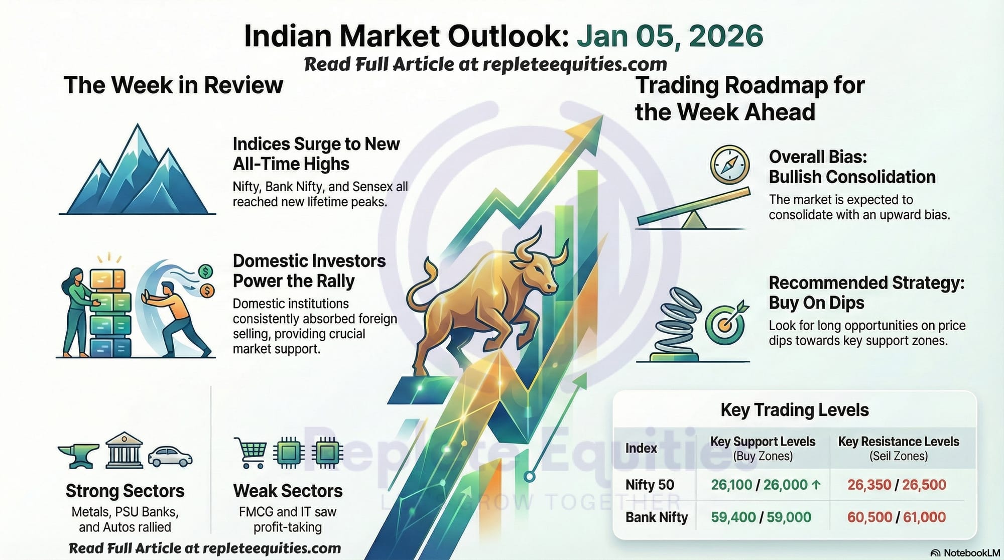 Replete Equities Indian Market Outlook Infographics January 05, 2026