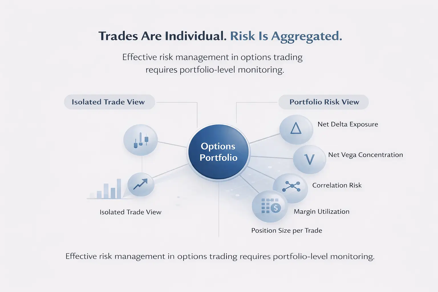 Infographic on options portfolio risk management